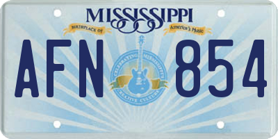 MS license plate AFN854