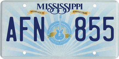 MS license plate AFN855