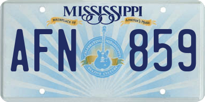MS license plate AFN859