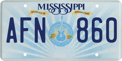 MS license plate AFN860