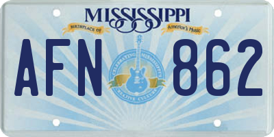 MS license plate AFN862