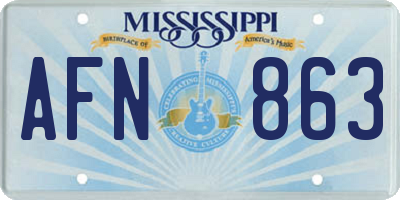 MS license plate AFN863