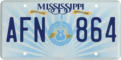 MS license plate AFN864