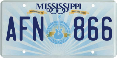 MS license plate AFN866