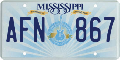 MS license plate AFN867