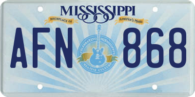 MS license plate AFN868