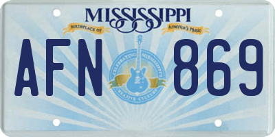 MS license plate AFN869