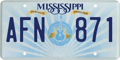 MS license plate AFN871