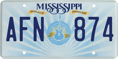 MS license plate AFN874
