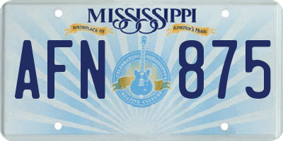 MS license plate AFN875