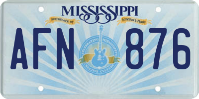 MS license plate AFN876
