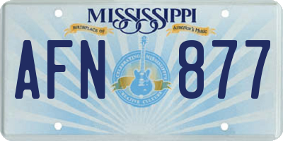 MS license plate AFN877