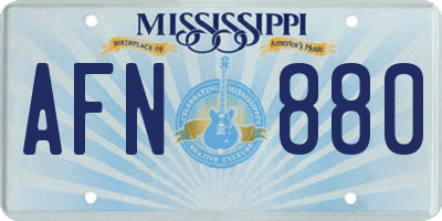 MS license plate AFN880