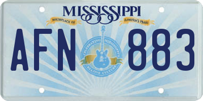MS license plate AFN883