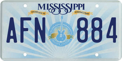 MS license plate AFN884