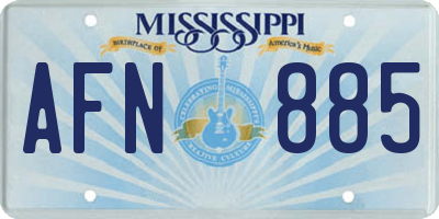 MS license plate AFN885