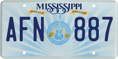 MS license plate AFN887