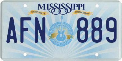 MS license plate AFN889