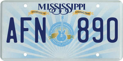 MS license plate AFN890