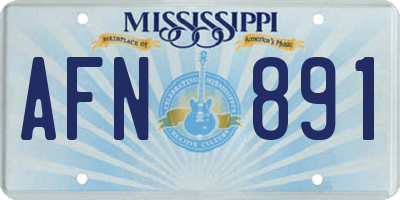 MS license plate AFN891