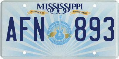 MS license plate AFN893