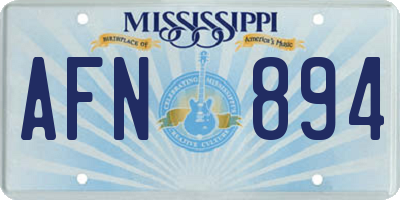 MS license plate AFN894