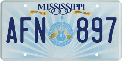 MS license plate AFN897