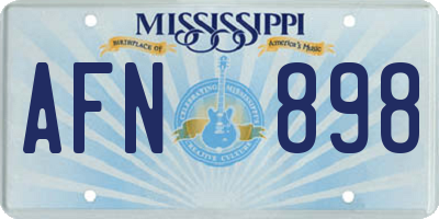 MS license plate AFN898