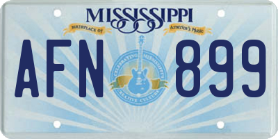 MS license plate AFN899