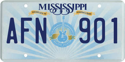 MS license plate AFN901