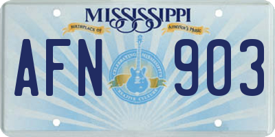 MS license plate AFN903