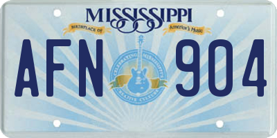MS license plate AFN904