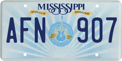 MS license plate AFN907