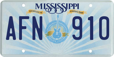 MS license plate AFN910