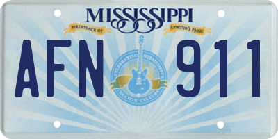 MS license plate AFN911