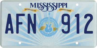 MS license plate AFN912