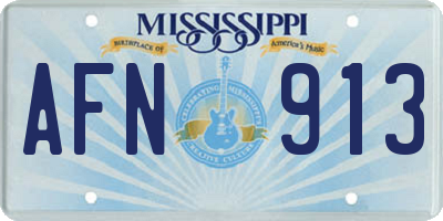 MS license plate AFN913