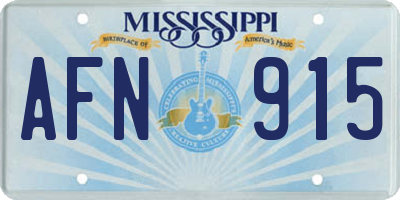 MS license plate AFN915