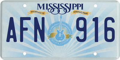 MS license plate AFN916