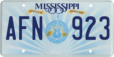 MS license plate AFN923