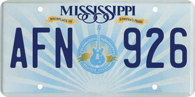 MS license plate AFN926