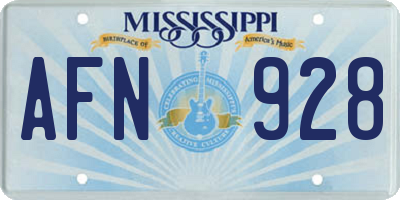 MS license plate AFN928