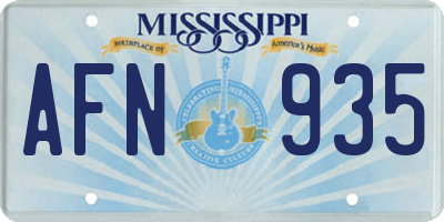 MS license plate AFN935