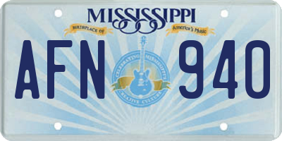 MS license plate AFN940