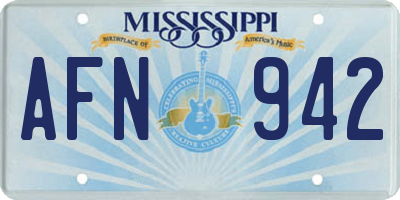 MS license plate AFN942