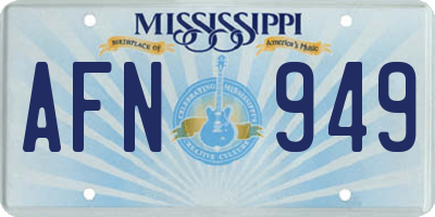 MS license plate AFN949