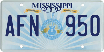 MS license plate AFN950