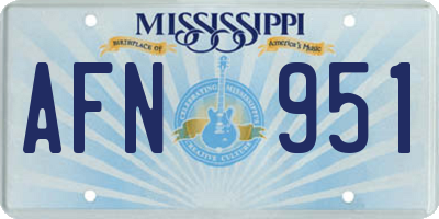 MS license plate AFN951