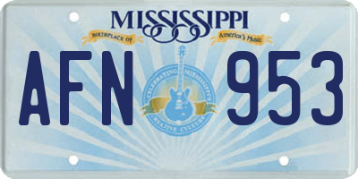MS license plate AFN953