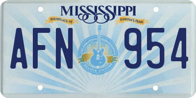 MS license plate AFN954